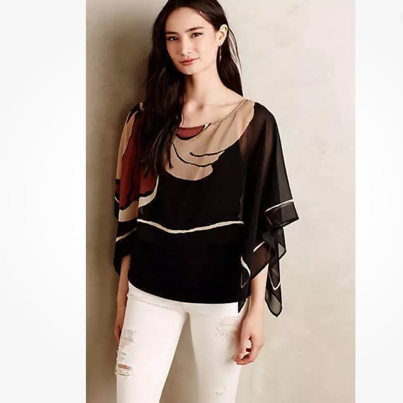 Anthropologie Tops - Anthropologie TINY Cornflower Tiered Top